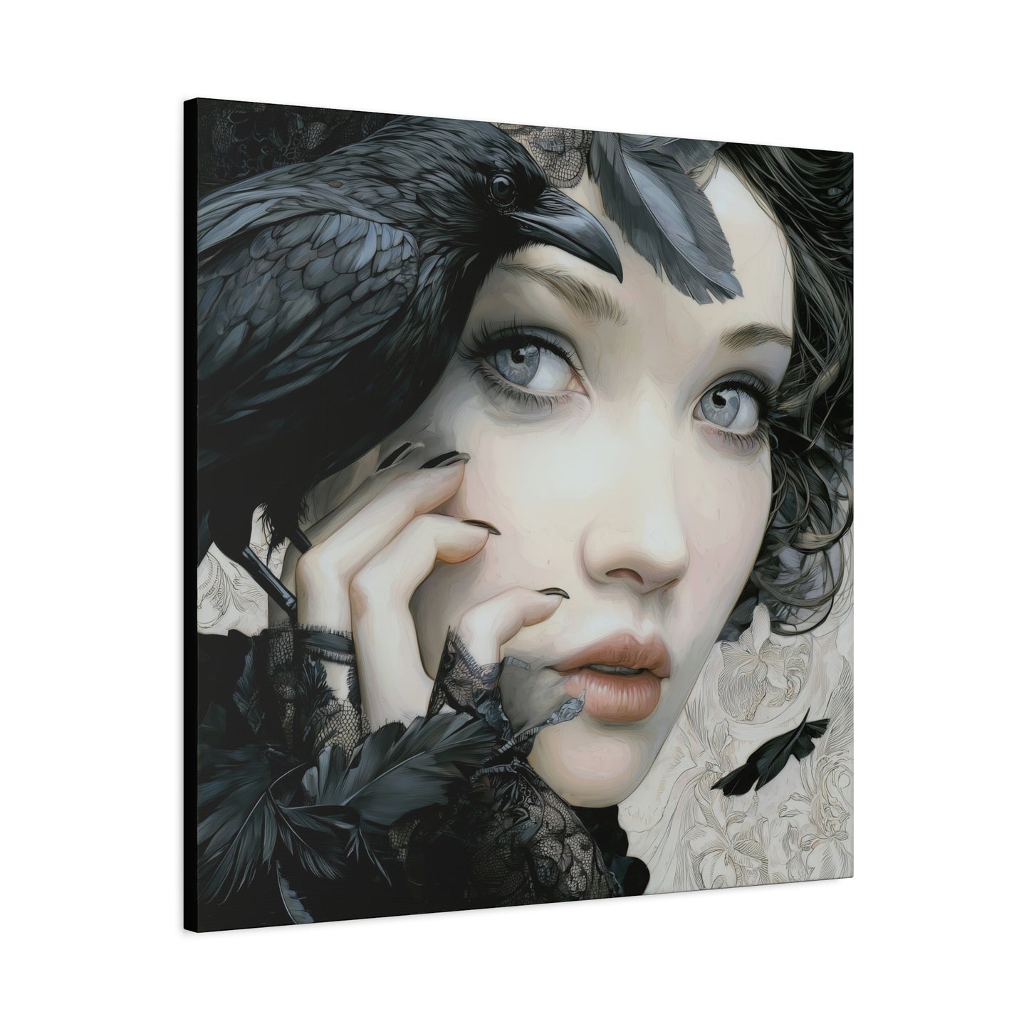 Gallery Wrapped Canvas, Myth and Bones Gothic Art Canvas, Dark Muse Canvas - Odessa