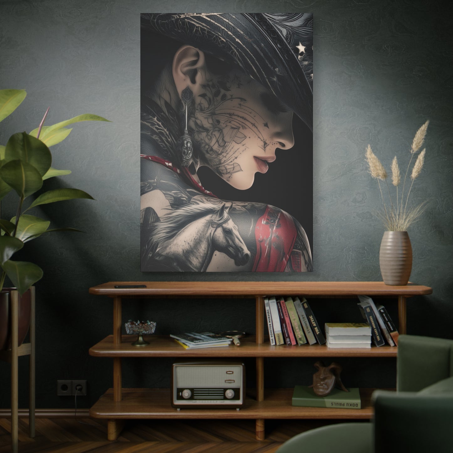 Gallery Wrapped Canvas, Wranglers and Wreckage Art Canvas, Erotic Pinup Art Canvas – Cassie