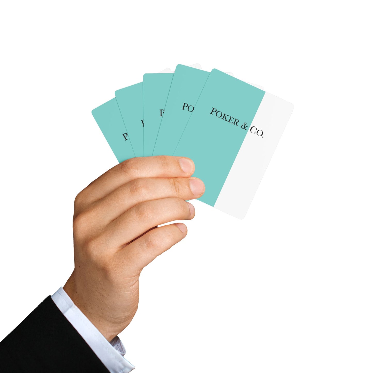 Playing Cards - Color Block Poker Cards - Robin Egg Blue - Breakfast at Tiffany Inspired - Name & Co.