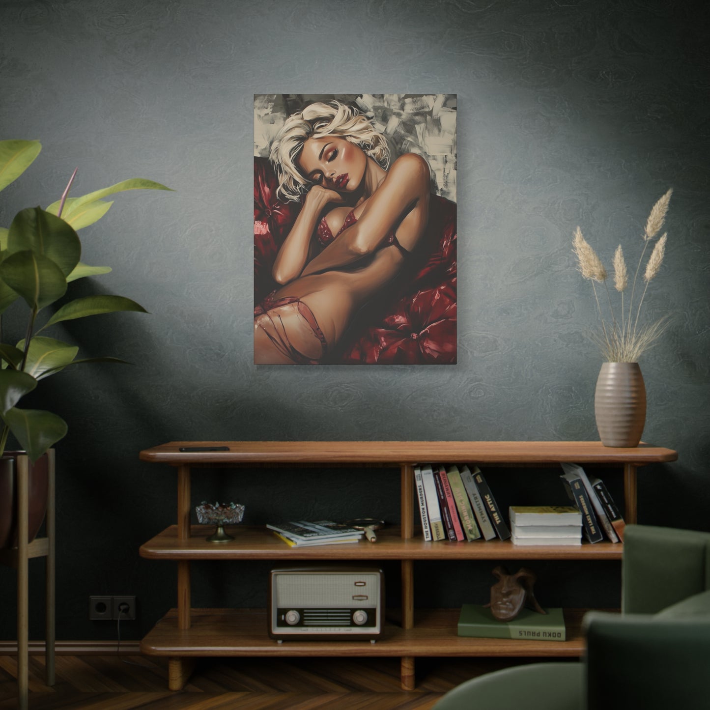 Gallery Wrapped Canvas, Guilt and Grit Adult Art Canvas, Erotic Pinup Art Canvas – Giselle