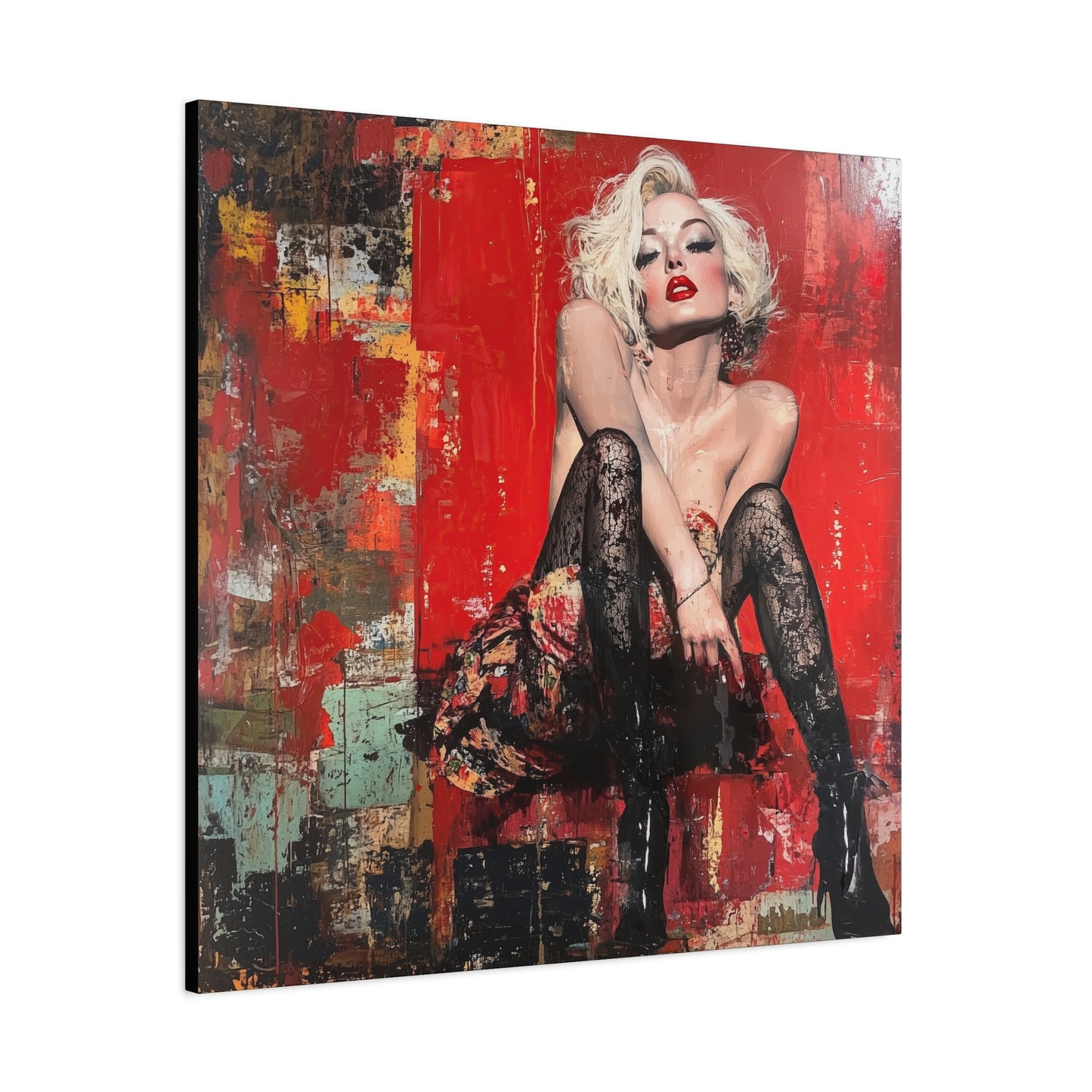 Gallery Wrapped Canvas, Guilt and Grit Adult Art Canvas, Erotic Pinup Art Canvas – Sable