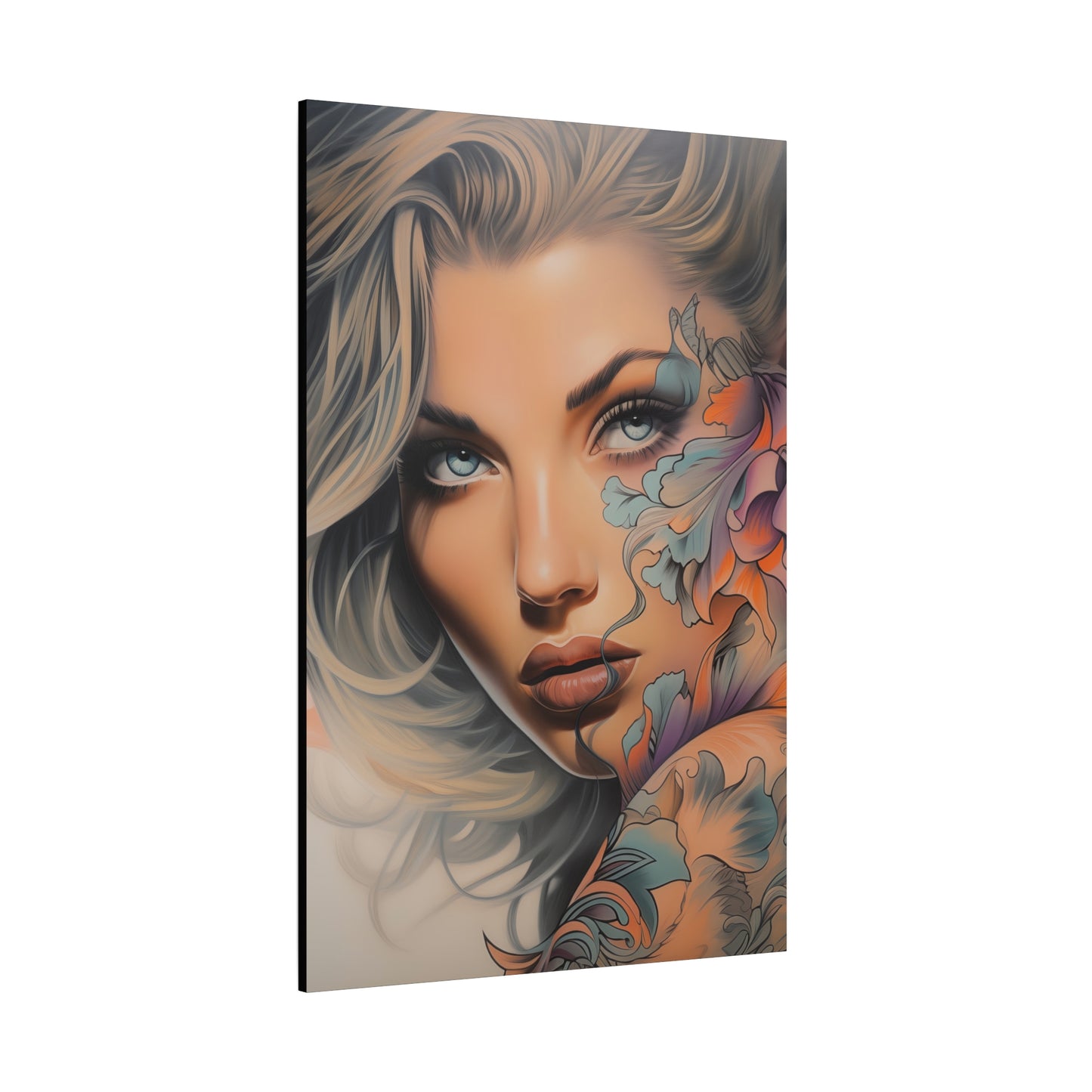 Gallery Wrapped Canvas, Edgy Tattooed Beauty, Urban Pop Art Canvas – Bella