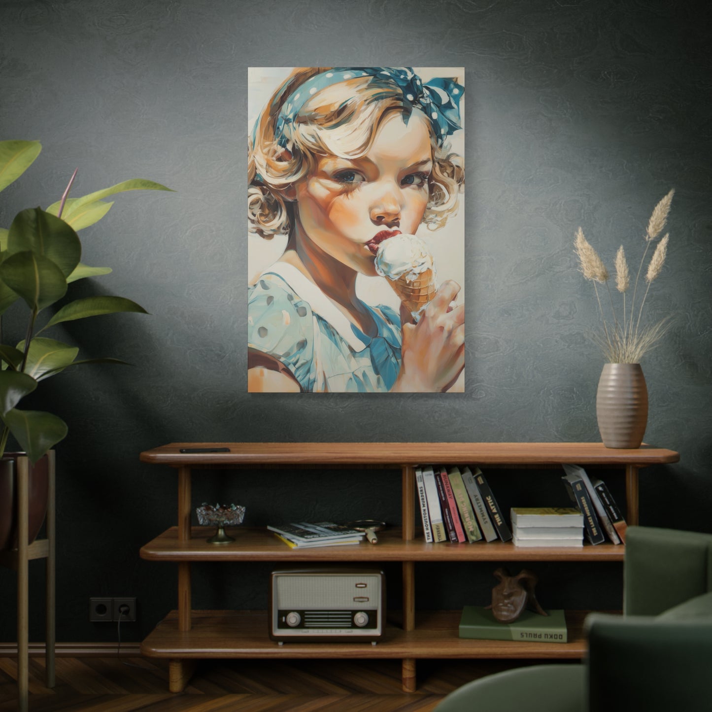 Gallery Wrapped Canvas, Sweet Summer Nostalgia, Sugar and Spice Art Canvas, Ice Cream Dreams Art – Nellie