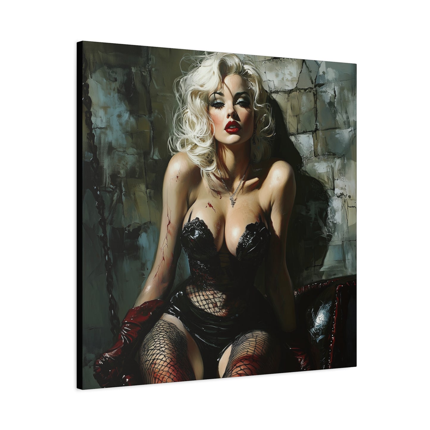 Gallery Wrapped Canvas, Guilt and Grit Adult Art Canvas, Erotic Pinup Art Canvas – Isla