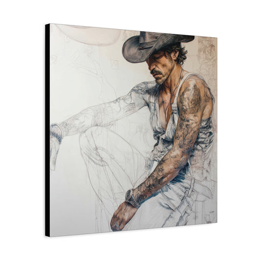 Gallery Wrapped Canvas, Wranglers and Wreckage Art Canvas, Erotic Pinup Art Canvas – Maverick