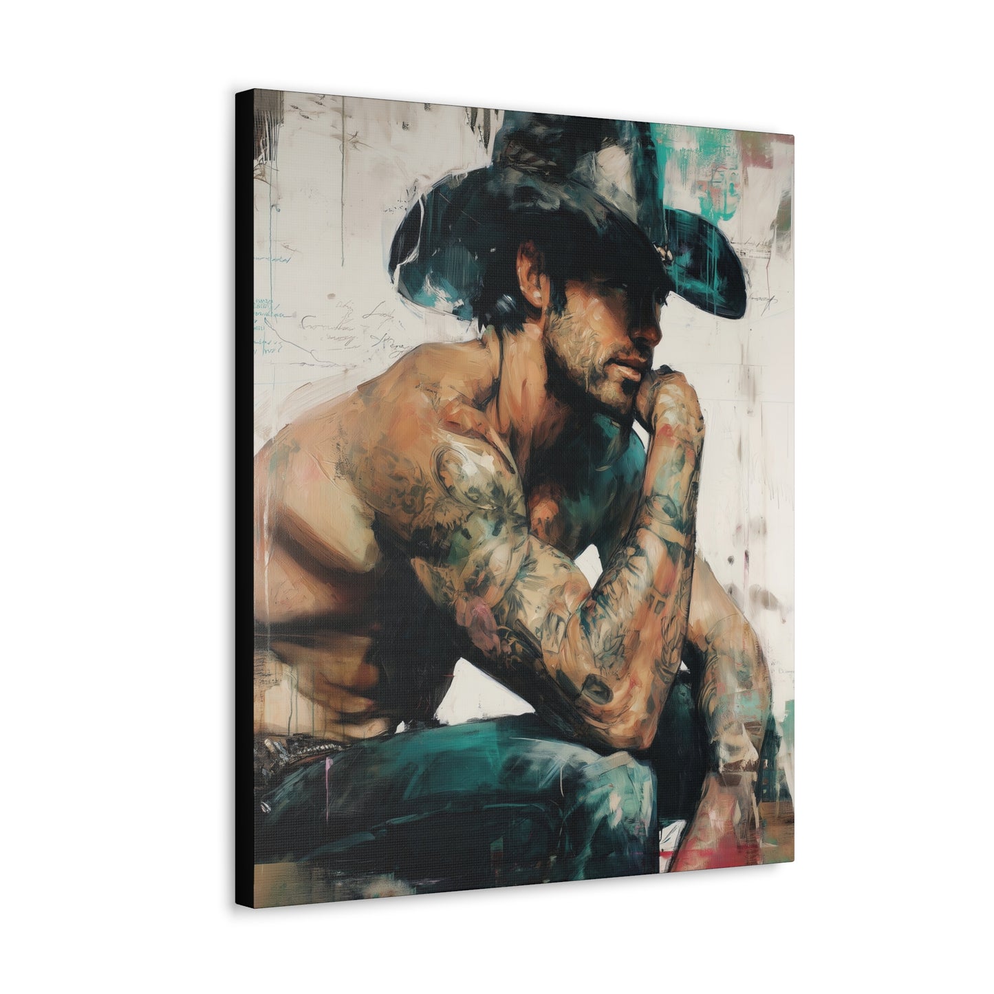 Gallery Wrapped Canvas, Wranglers and Wreckage Art Canvas, Erotic Pinup Art Canvas – Jimmy