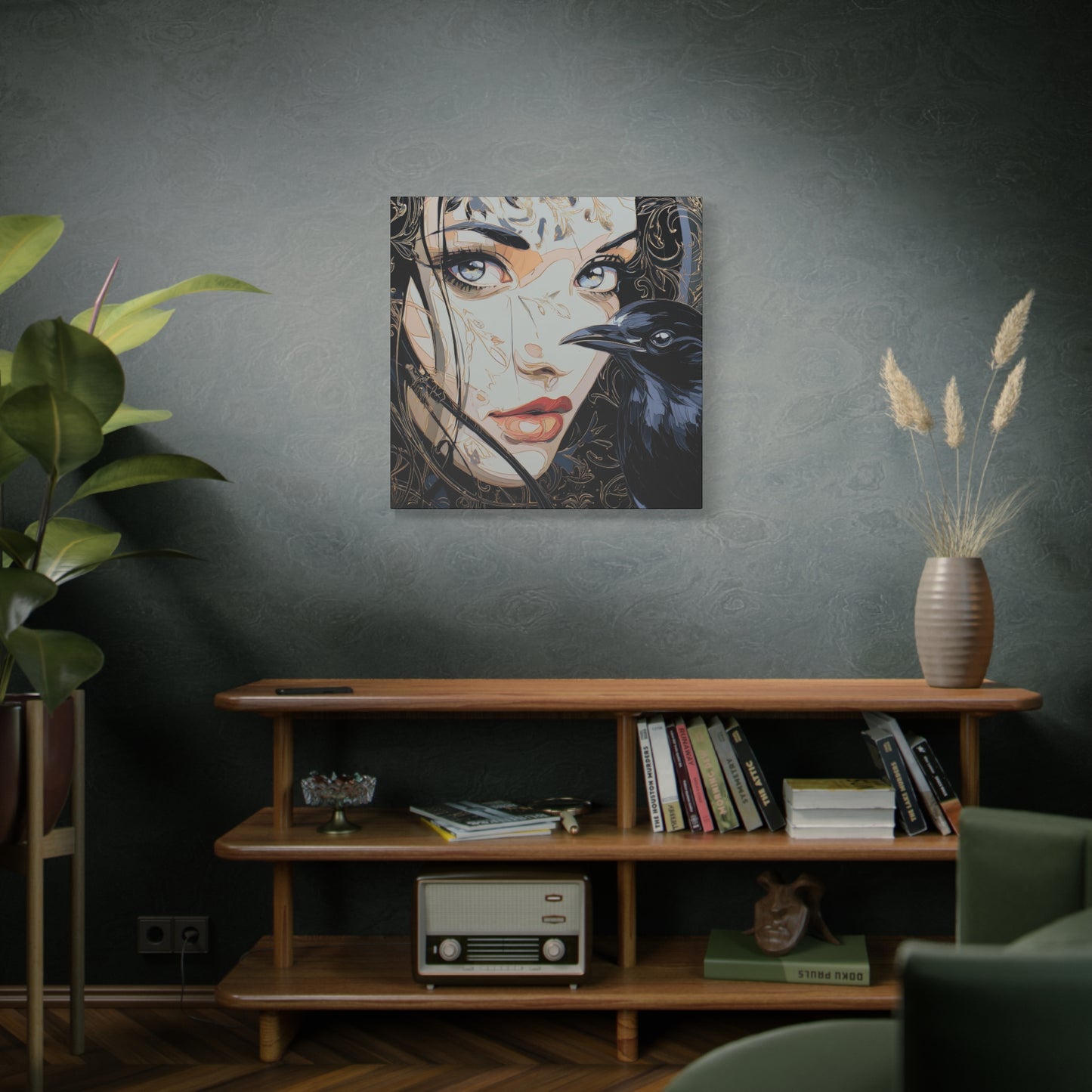 Gallery Wrapped Canvas, Myth and Bones Gothic Art Canvas, Dark Muse Canvas - Luxor