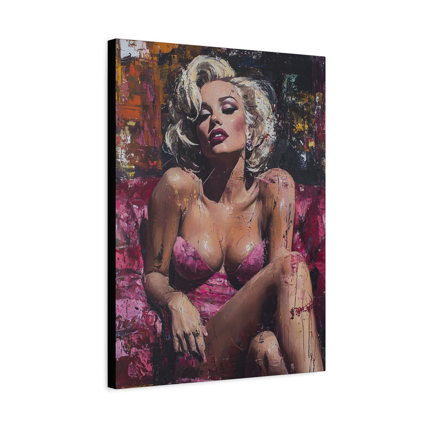 Gallery Wrapped Canvas, Guilt and Grit Art Canvas, Erotic Pinup Art Canvas – Alexis
