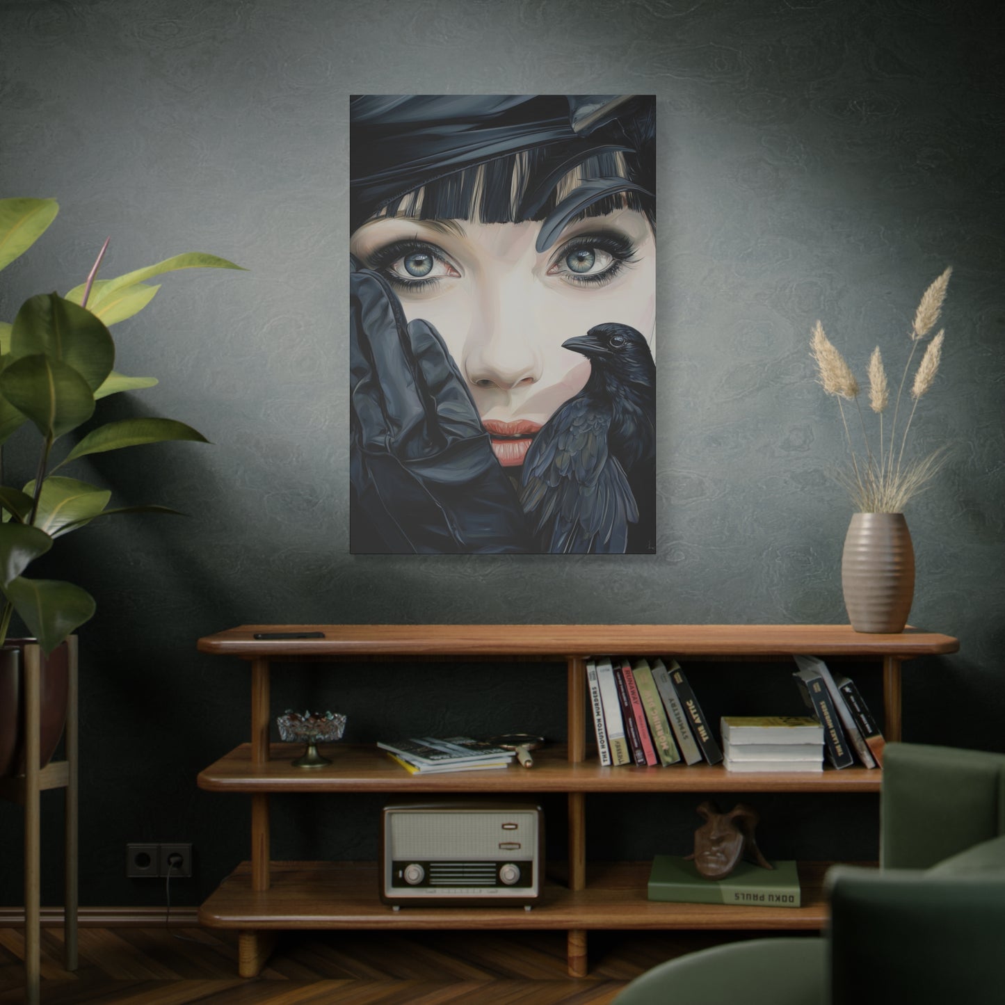 Gallery Wrapped Canvas, Myth and Bones Gothic Art Canvas, Dark Muse Canvas - Mireille
