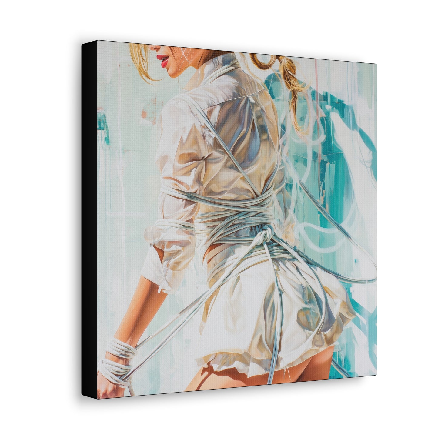 Gallery Wrapped Canvas, Ropes and Reverence Art Canvas, Erotic Shibari Art Canvas – Hannah
