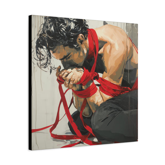 Gallery Wrapped Canvas, Ropes and Reverence Art Canvas, Erotic Shibari Art Canvas – Theo