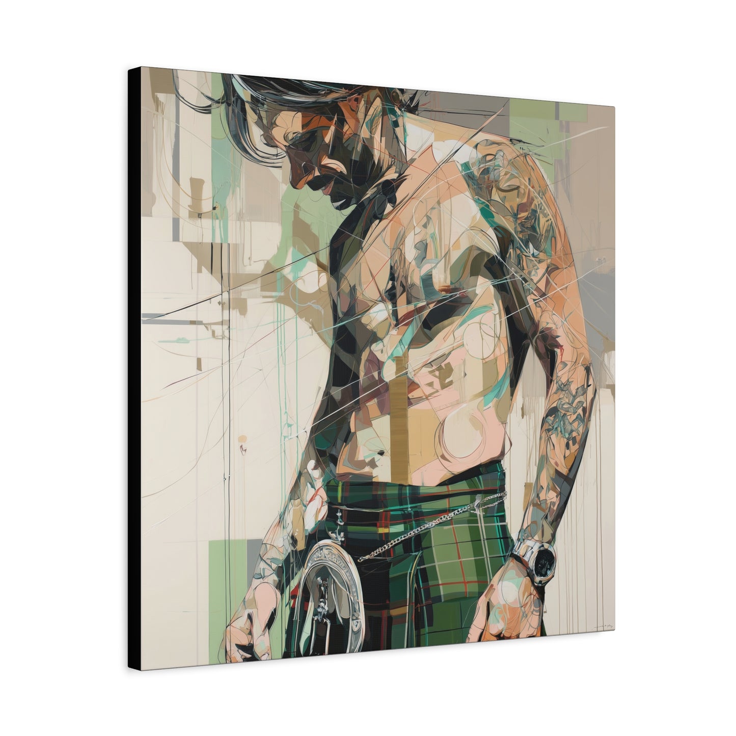Gallery Wrapped Canvas, Kilts and Carnage Art Canvas, Erotic Pinup Art Canvas – Ewan