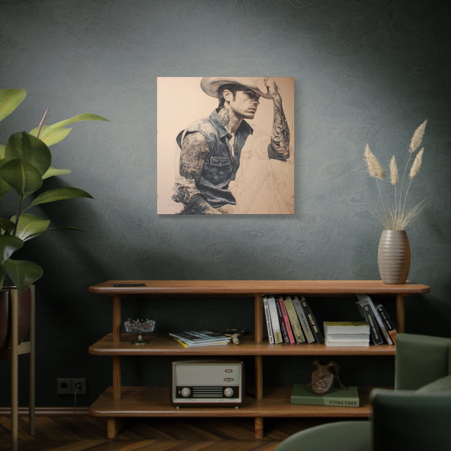 Gallery Wrapped Canvas, Wranglers and Wreckage Art Canvas, Erotic Pinup Art Canvas – Clay