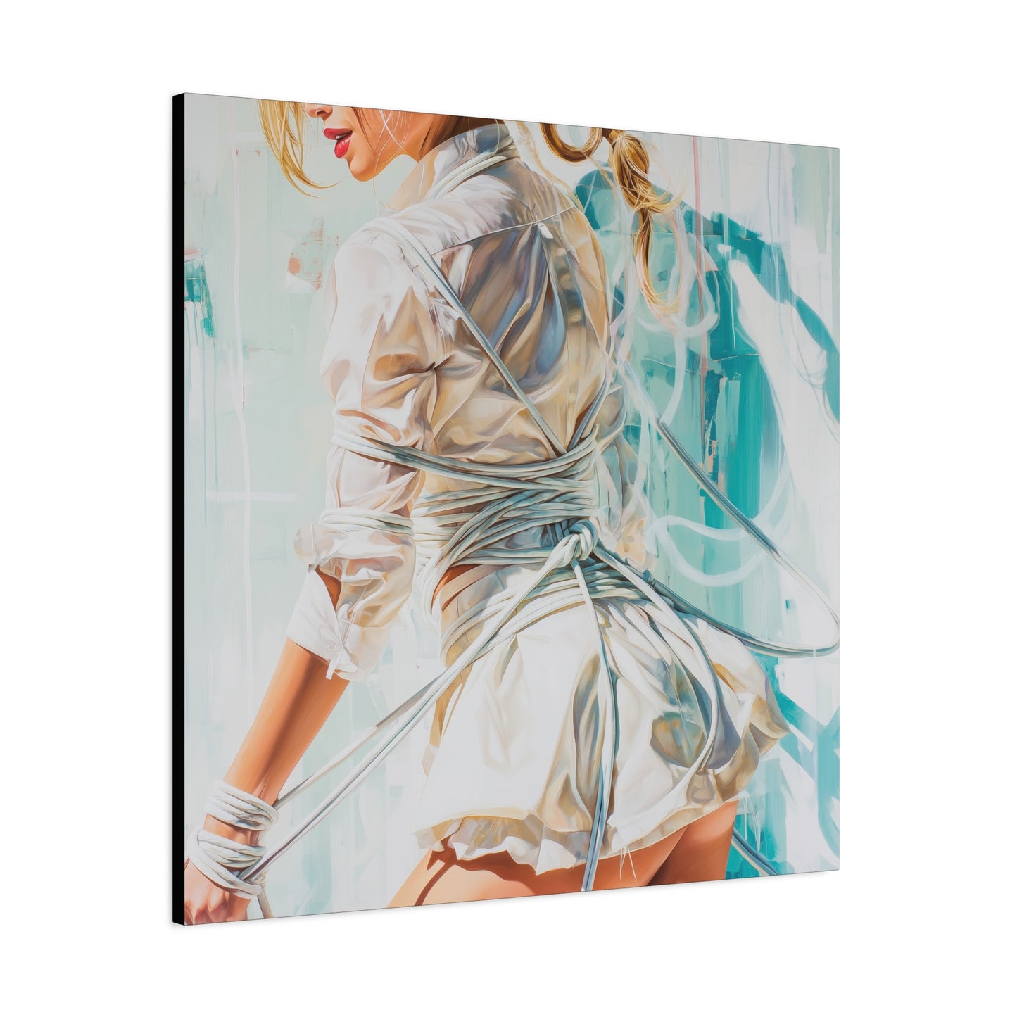 Gallery Wrapped Canvas, Ropes and Reverence Art Canvas, Erotic Shibari Art Canvas – Hannah