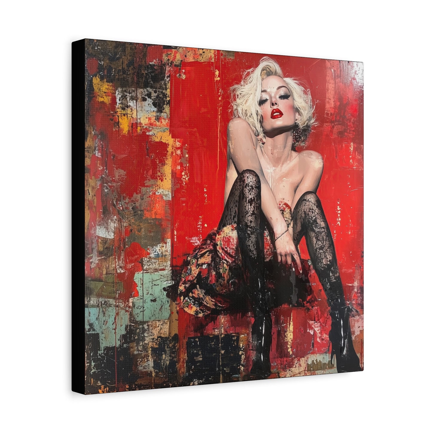 Gallery Wrapped Canvas, Guilt and Grit Adult Art Canvas, Erotic Pinup Art Canvas – Sable