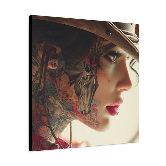 Gallery Wrapped Canvas, Wranglers and Wreckage Art Canvas, Erotic Pinup Art Canvas – Juniper