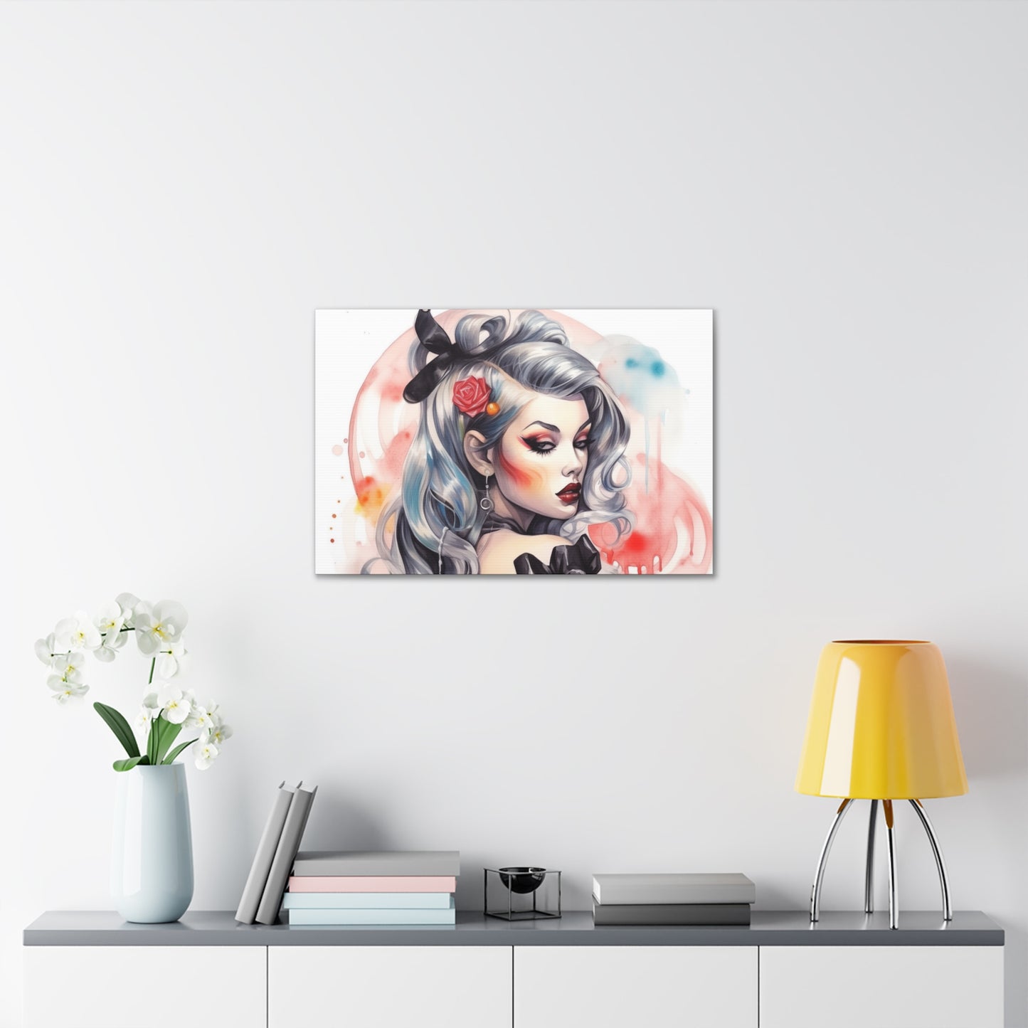 Gallery Wrapped Canvas, Edgy Tattooed Beauty, Urban Pop Art Canvas – Sabella