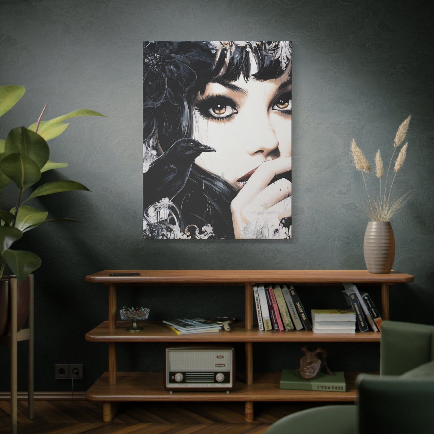 Gallery Wrapped Canvas, Myth and Bones Gothic Art Canvas, Dark Muse Canvas - Sable