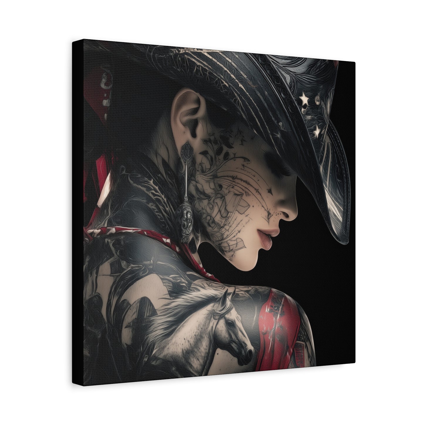 Gallery Wrapped Canvas, Wranglers and Wreckage Art Canvas, Erotic Pinup Art Canvas – Cassie