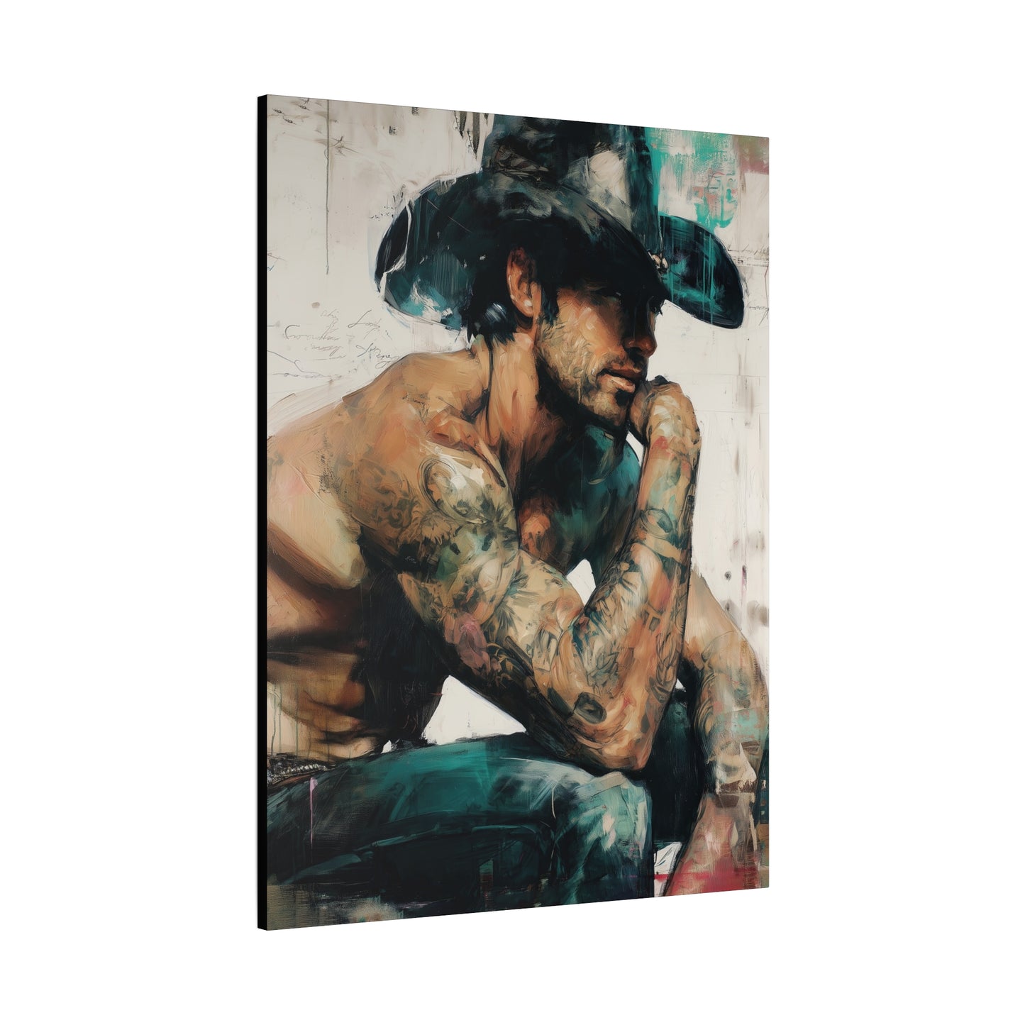 Gallery Wrapped Canvas, Wranglers and Wreckage Art Canvas, Erotic Pinup Art Canvas – Jimmy