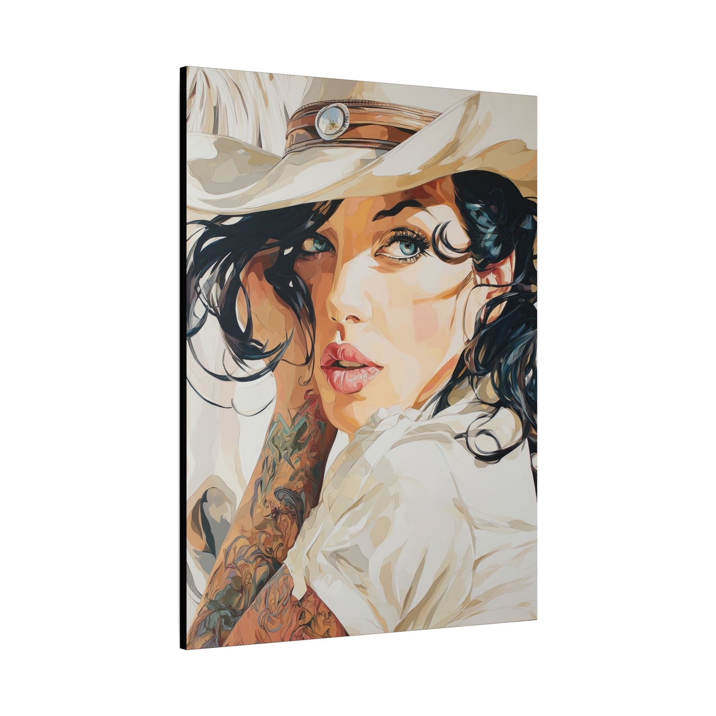 Gallery Wrapped Canvas, Wranglers and Wreckage Art Canvas, Erotic Pinup Art Canvas – Lacey