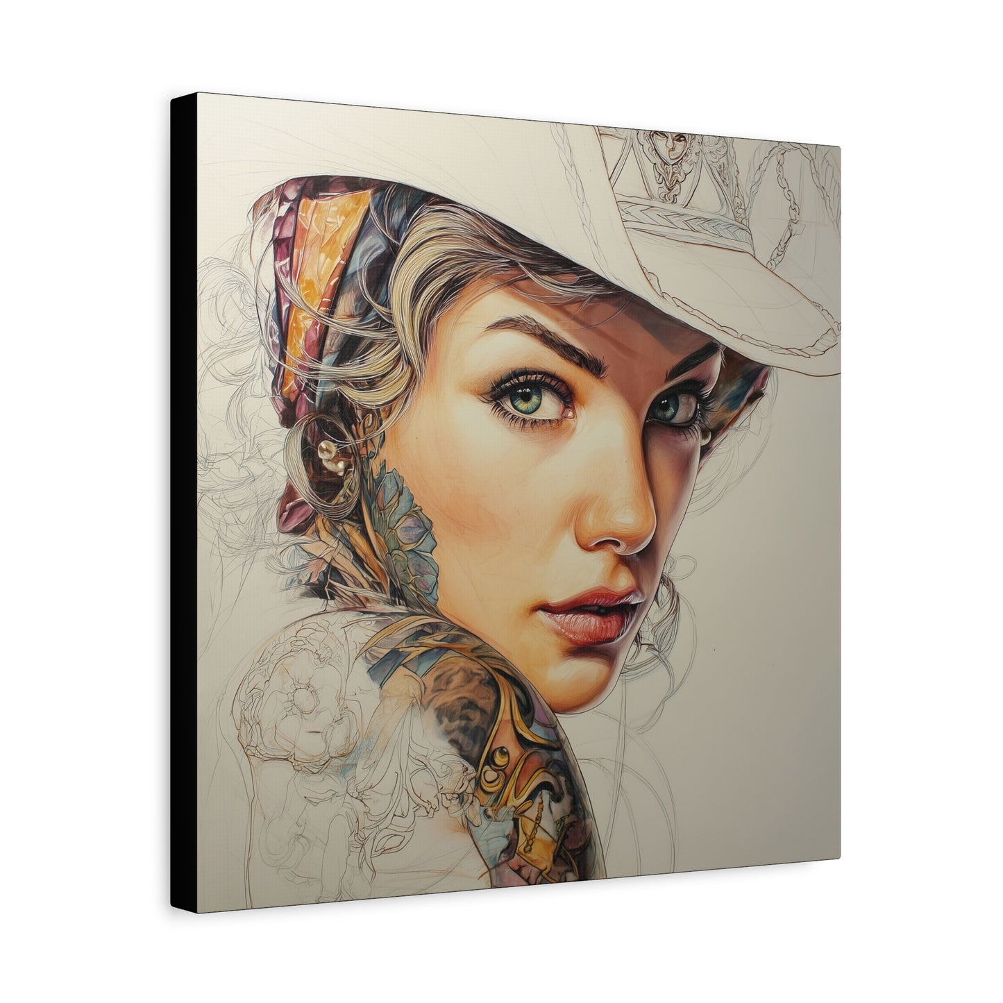 Gallery Wrapped Canvas, Wranglers and Wreckage Art Canvas, Erotic Pinup Art Canvas – Shiloh