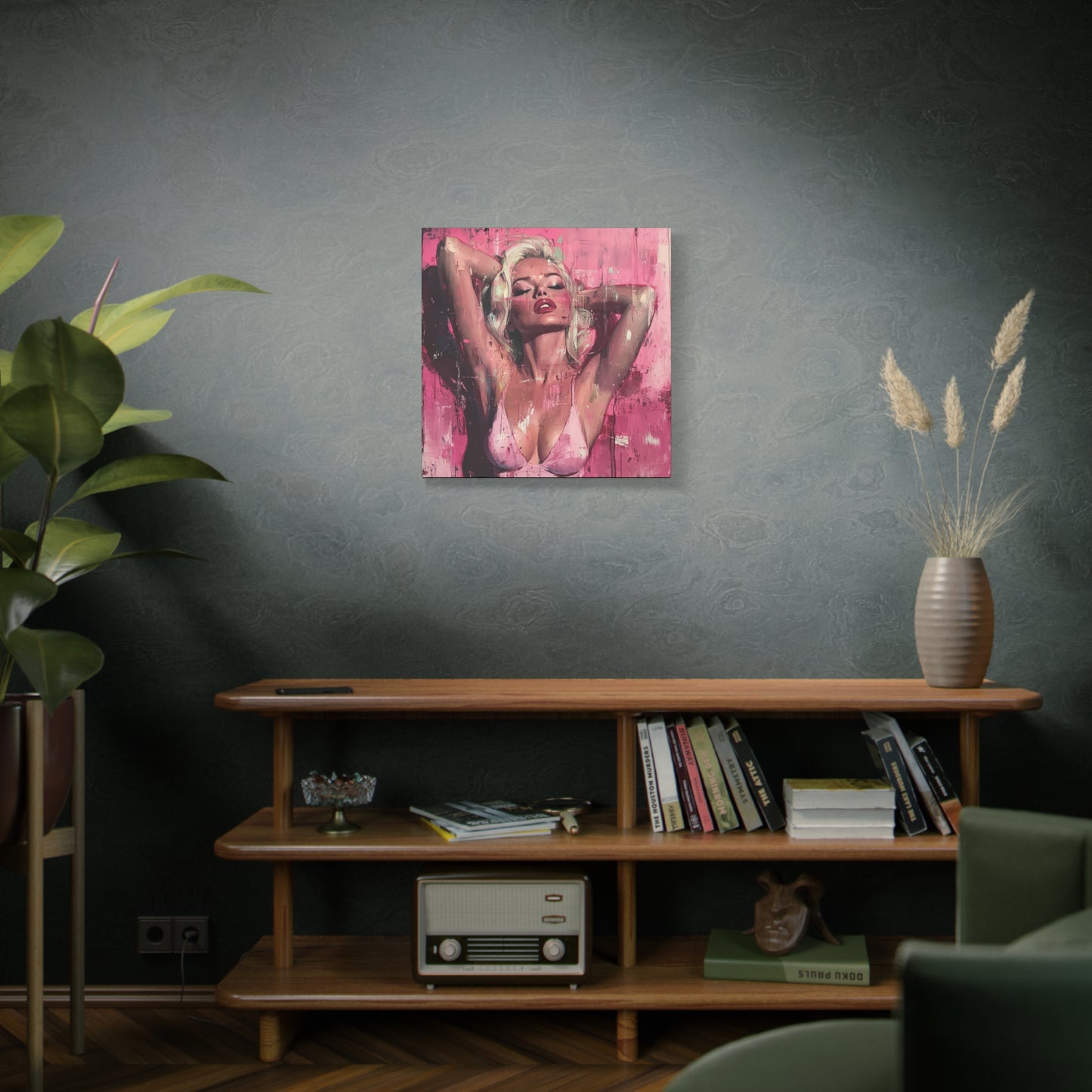 Gallery Wrapped Canvas, Guilt and Grit Adult Art Canvas, Erotic Pinup Art Canvas – Roxie