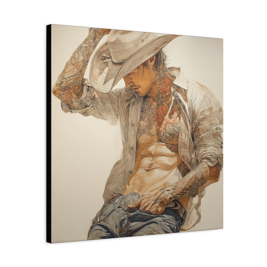 Gallery Wrapped Canvas, Wranglers and Wreckage Art Canvas, Erotic Pinup Art Canvas – Levi