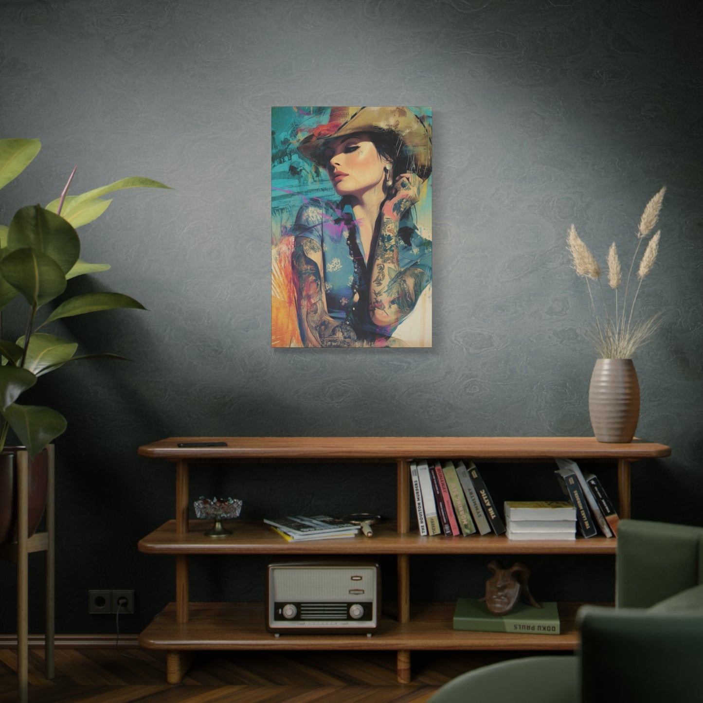 Gallery Wrapped Canvas, Wranglers and Wreckage Art Canvas, Erotic Pinup Art Canvas – Sierra