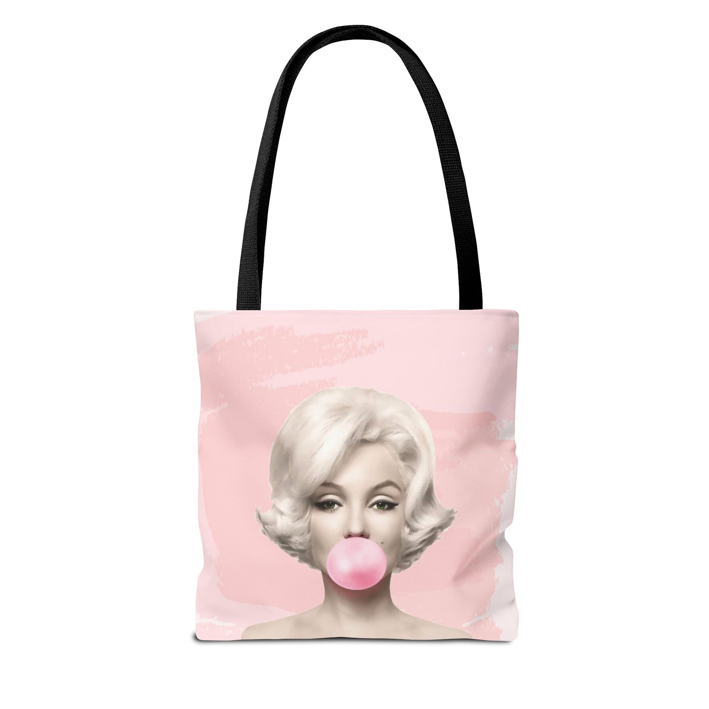 Marilyn Monroe Canvas Tote Bag, Basic Square Tote - Blond Bombshell, Pink Marilyn Monroe Bubblegum Tote