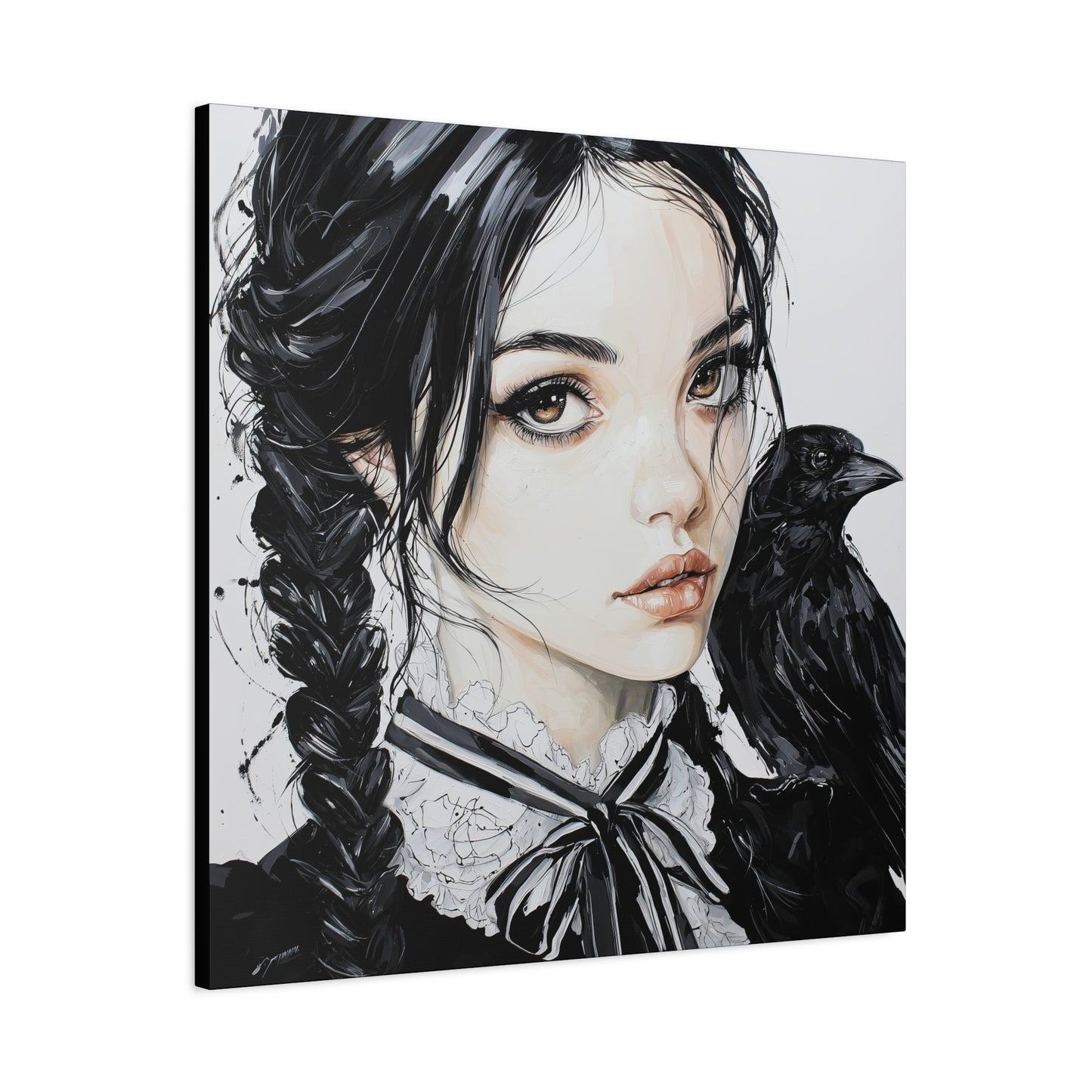 Gallery Wrapped Canvas, Myth and Bones Gothic Art Canvas, Dark Muse Canvas - Elowen