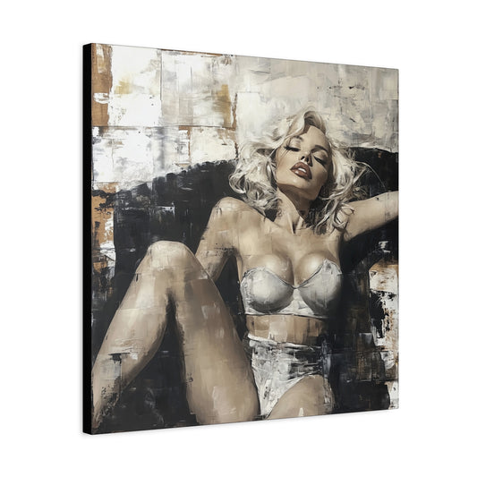 Gallery Wrapped Canvas, Guilt and Grit Adult Art Canvas, Erotic Pinup Art Canvas – Lyra