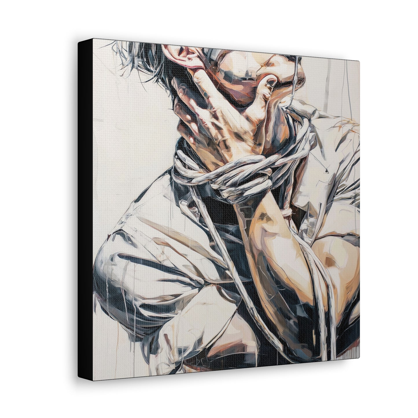 Gallery Wrapped Canvas, Ropes and Reverence Art Canvas, Erotic Shibari Art Canvas – Gary
