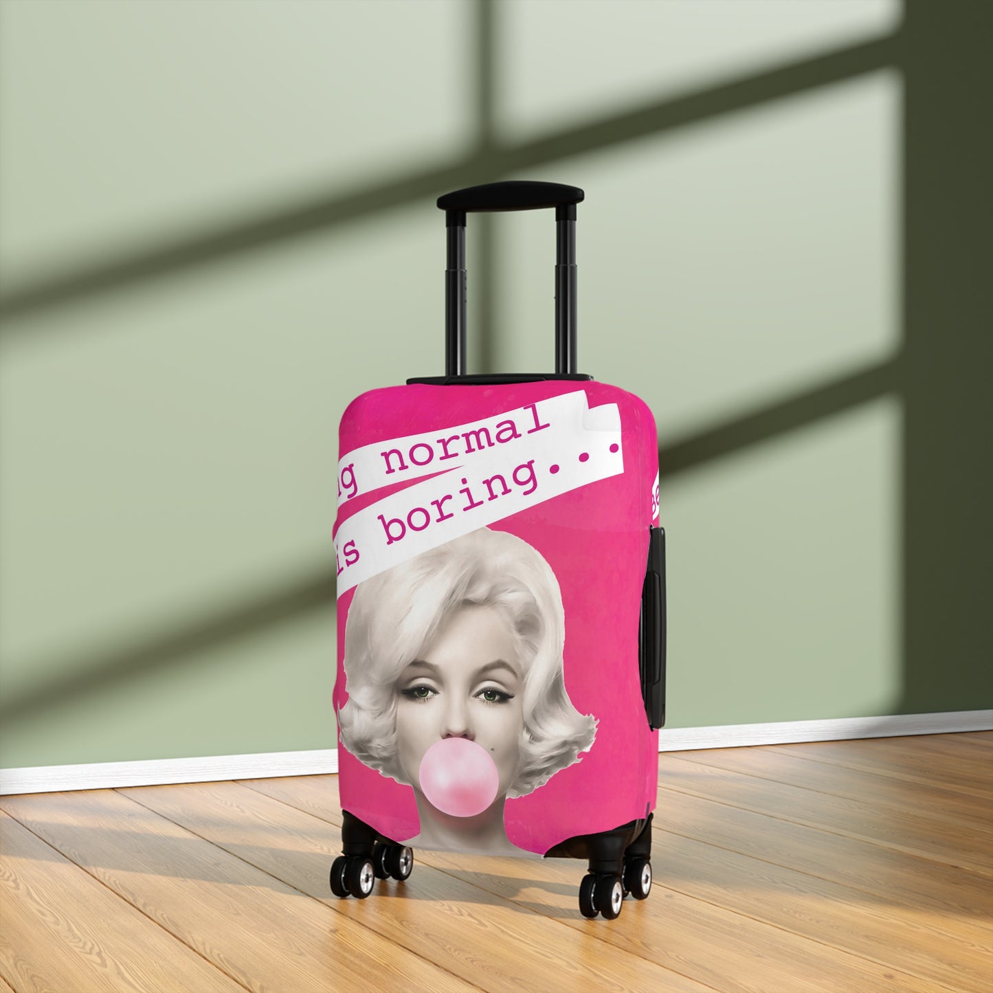 Marilyn Monroe Luggage Cover - Being Boring is Normal - Hot Pink