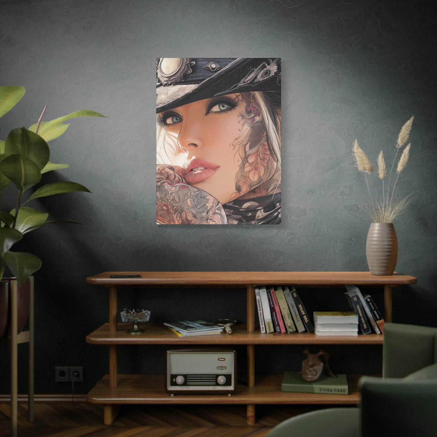 Gallery Wrapped Canvas, Wranglers and Wreckage Art Canvas, Erotic Pinup Art Canvas – Raine
