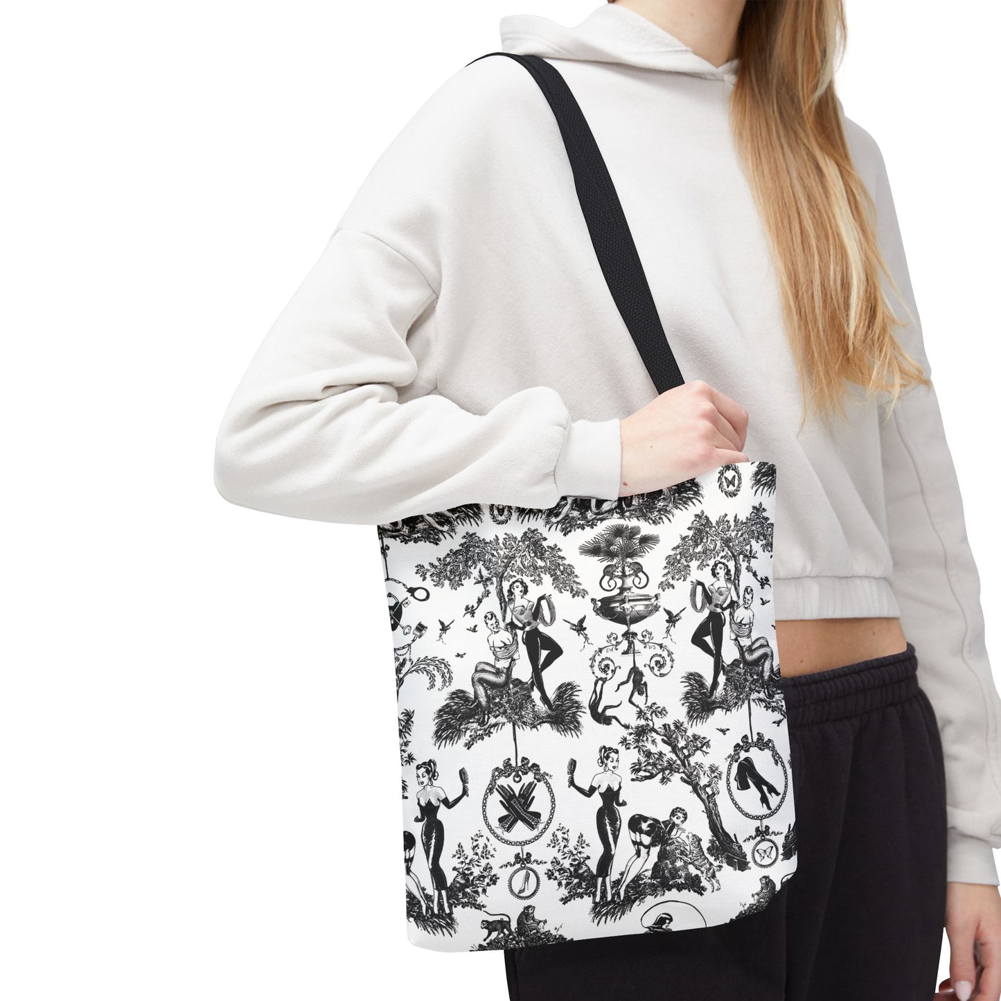 The Dominatrix Canvas Tote Bag, Basic Square Tote - BDSM Tote