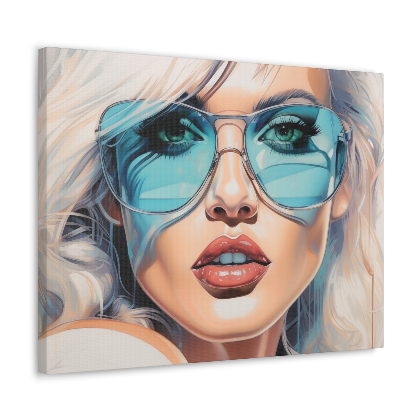 Canvas Gallery Wrapped High-Fashion Wall Art, Stylish Decor, Retro Femme Doll Pop Art – Nova