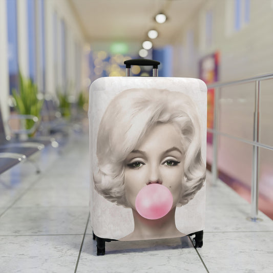 Bubblegum Luggage Cover - Celebrity Luggage Cover - Marilyn Monroe and Audrey Hepburn Bubblegum