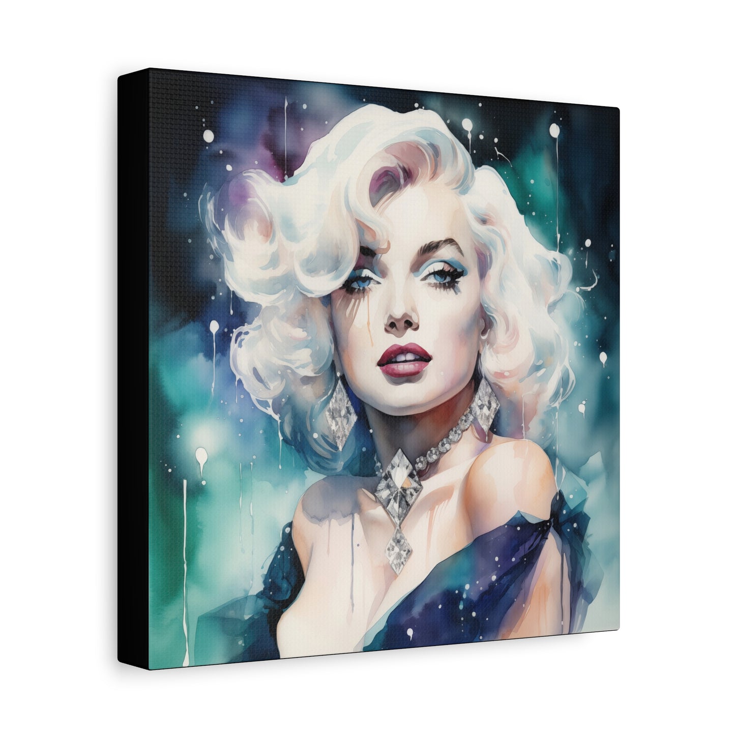 Canvas Wall Art, Gallery Wrapped Pop Art, Celebrity Wall Art – Marilyn Monroe - Diamonds