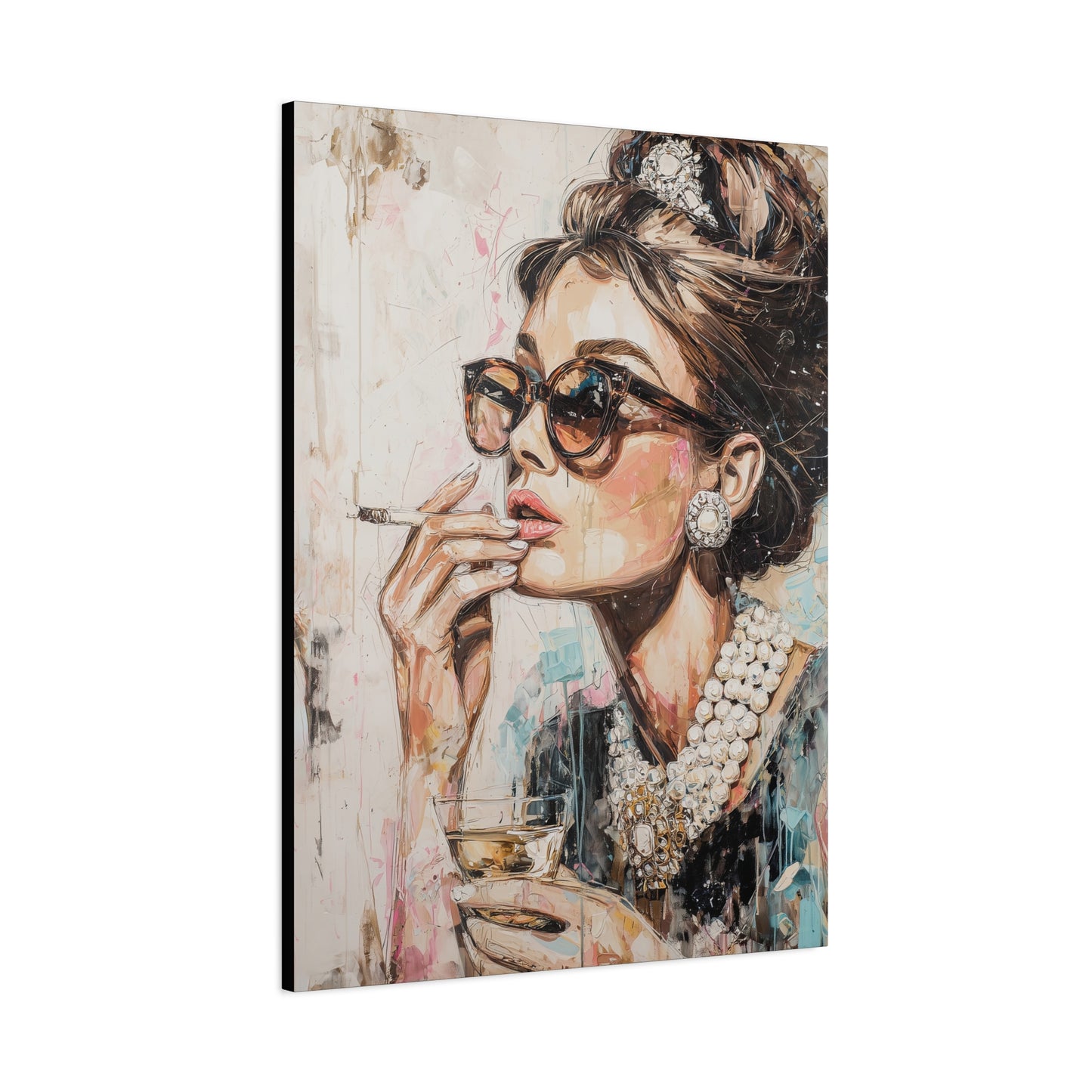 Gallery Wrapped Canvas, The Diva Project Art Canvas, Pinup Art Canvas – Audrey Hepburn - TWO