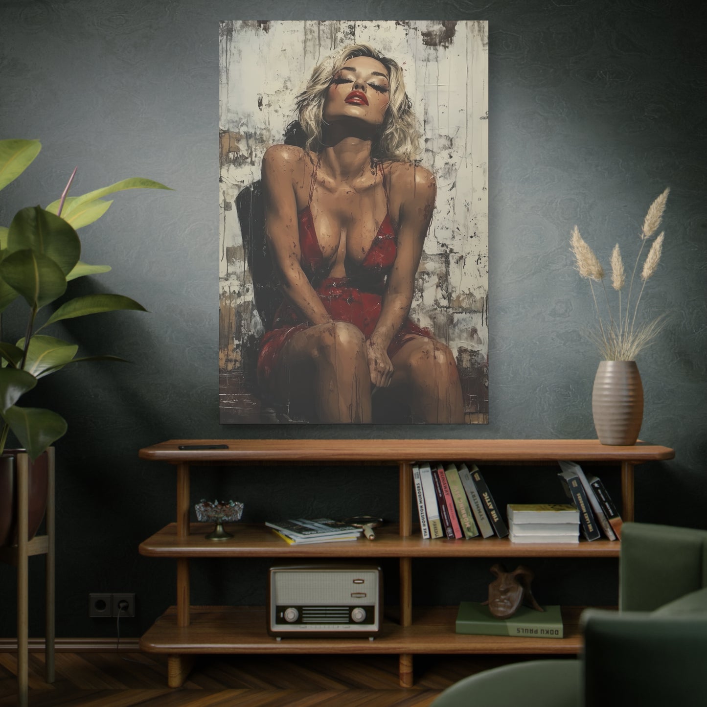Gallery Wrapped Canvas, Guilt and Grit Adult Art Canvas, Erotic Pinup Art Canvas – Amara
