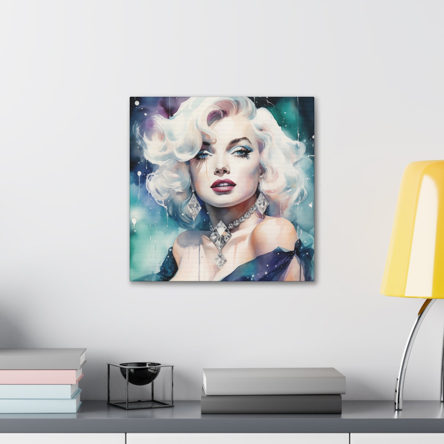 Canvas Wall Art, Gallery Wrapped Pop Art, Celebrity Wall Art – Marilyn Monroe - Diamonds