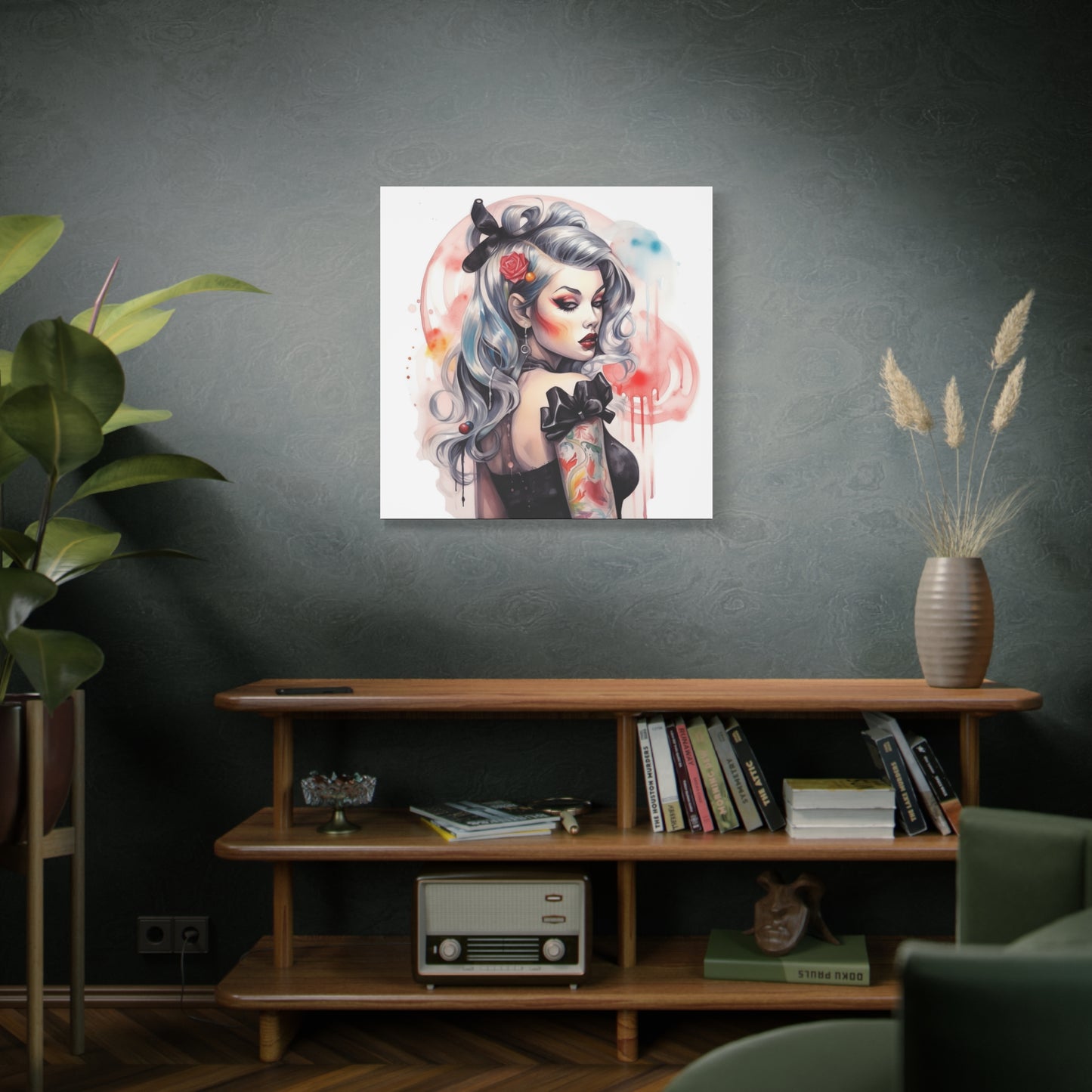 Gallery Wrapped Canvas, Edgy Tattooed Beauty, Urban Pop Art Canvas – Sabella