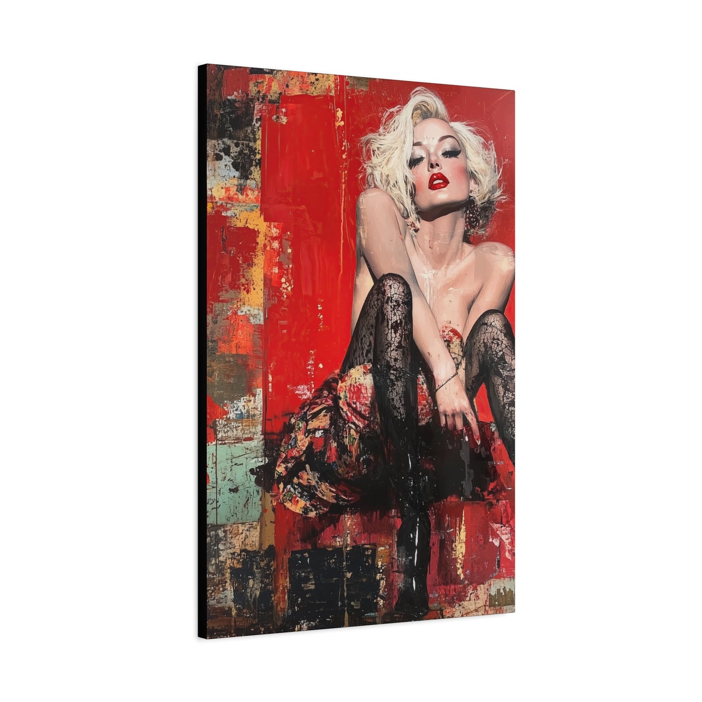 Gallery Wrapped Canvas, Guilt and Grit Adult Art Canvas, Erotic Pinup Art Canvas – Sable