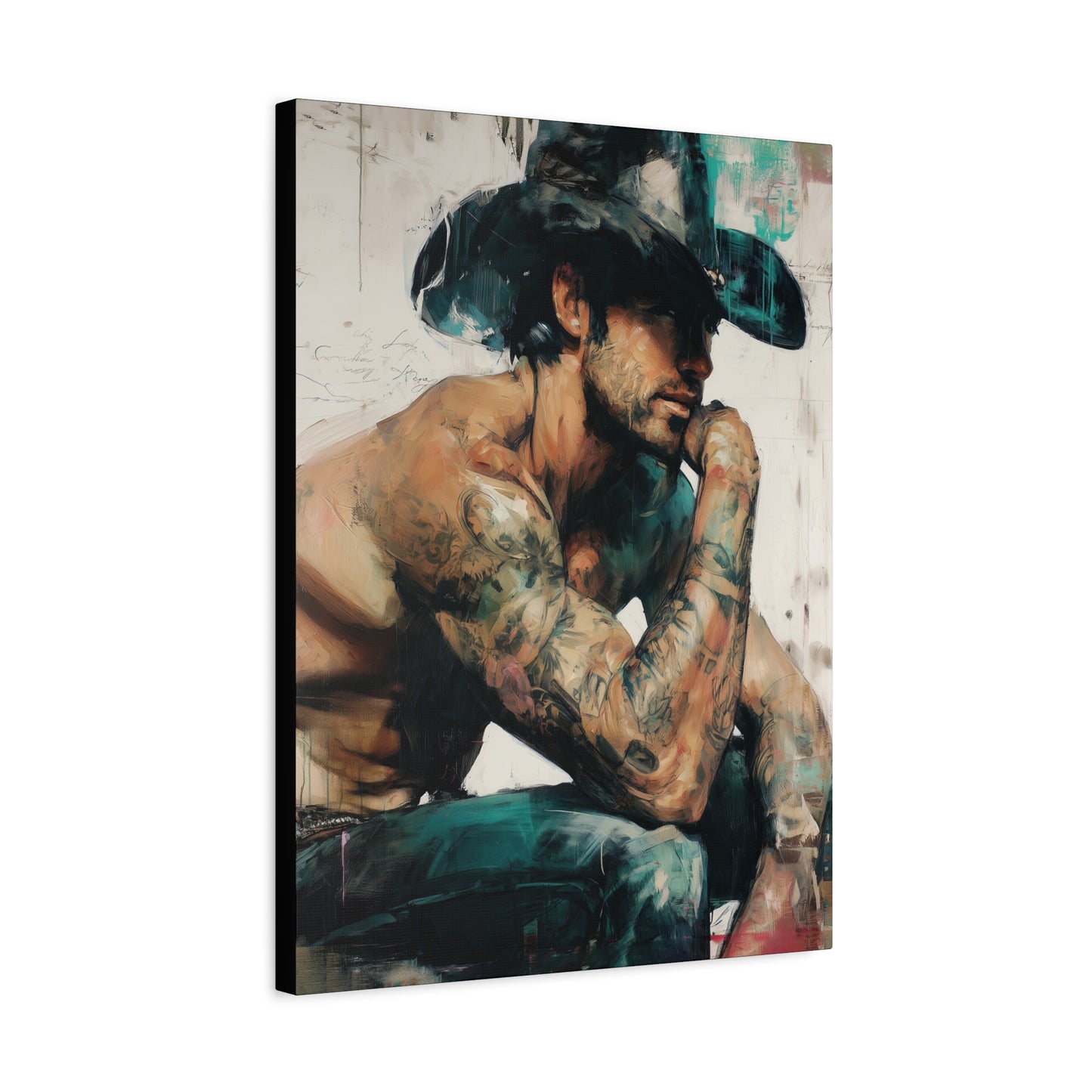 Gallery Wrapped Canvas, Wranglers and Wreckage Art Canvas, Erotic Pinup Art Canvas – Jimmy