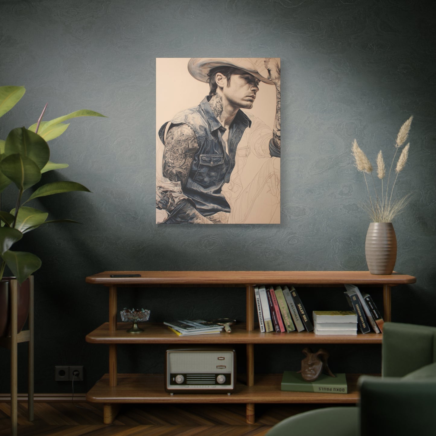 Gallery Wrapped Canvas, Wranglers and Wreckage Art Canvas, Erotic Pinup Art Canvas – Clay
