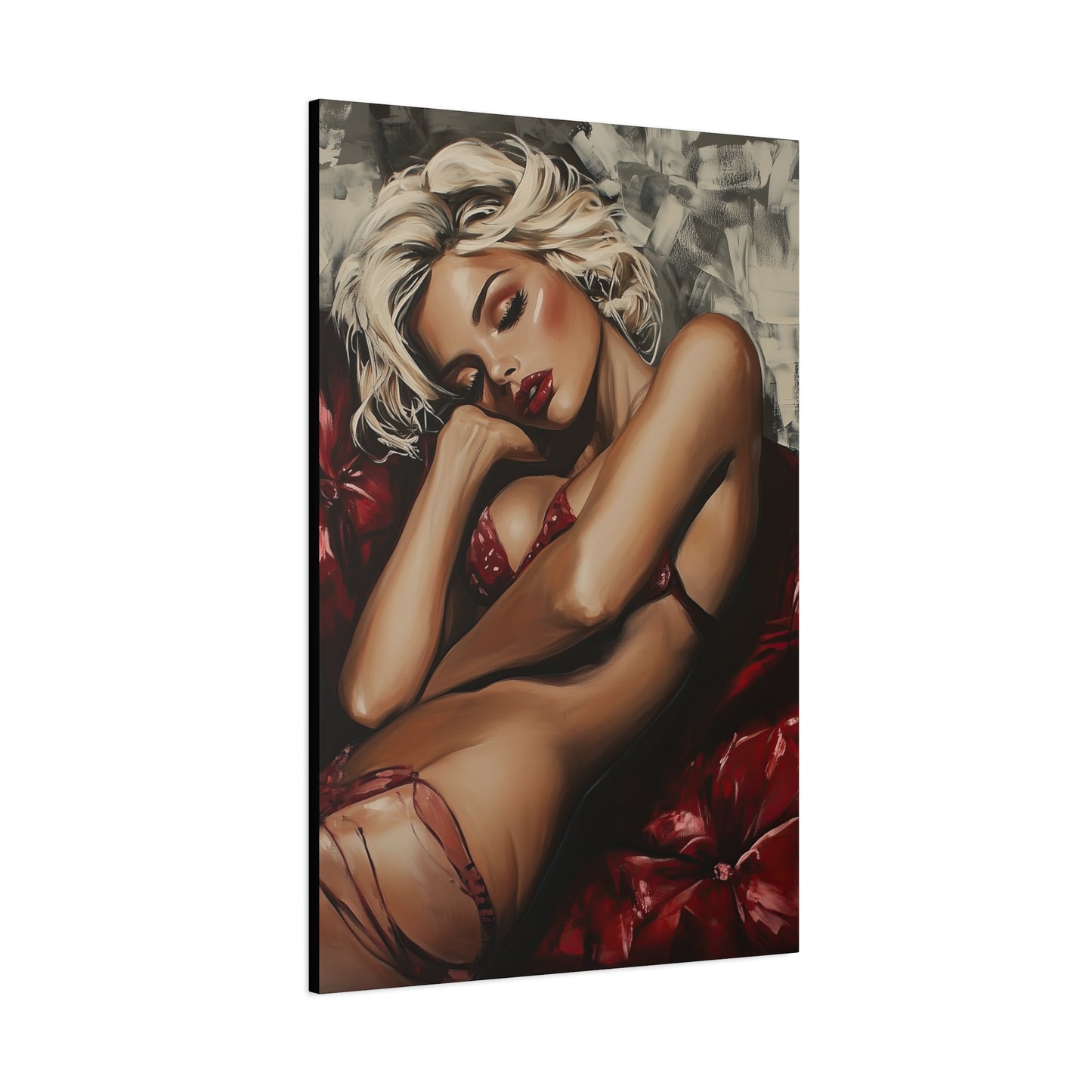 Gallery Wrapped Canvas, Guilt and Grit Adult Art Canvas, Erotic Pinup Art Canvas – Giselle