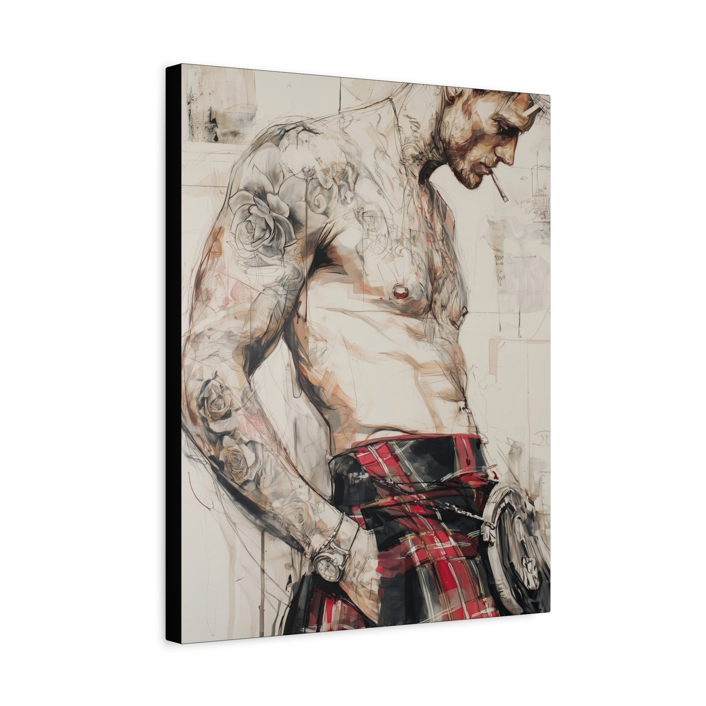 Gallery Wrapped Canvas, Kilts and Carnage Art Canvas, Erotic Pinup Art Canvas – Keir