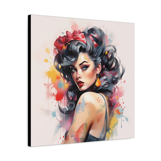 Canvas Wall Art, Gallery Wrapped Pop Art, Femme Doll Wall Art – Genevieve