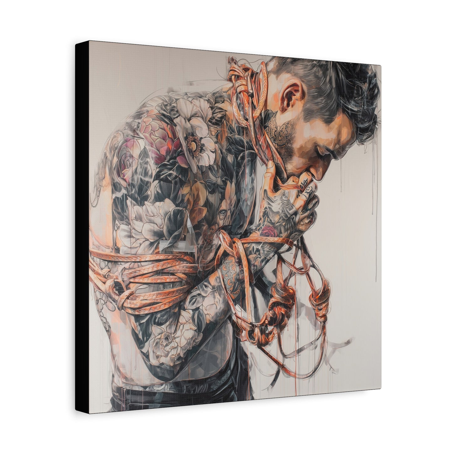 Gallery Wrapped Canvas, Ropes and Reverence Art Canvas, Erotic Shibari Art Canvas – Zev